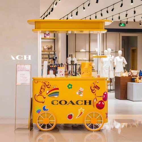 商场展示柜中岛柜金属高档化妆品置物架门店引流可移动美陈展示车
