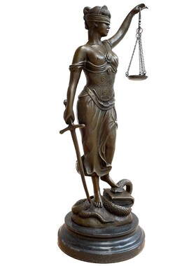 铜雕塑正义女神铜像摆件家居装饰品创意礼品客厅玄关书房摆设