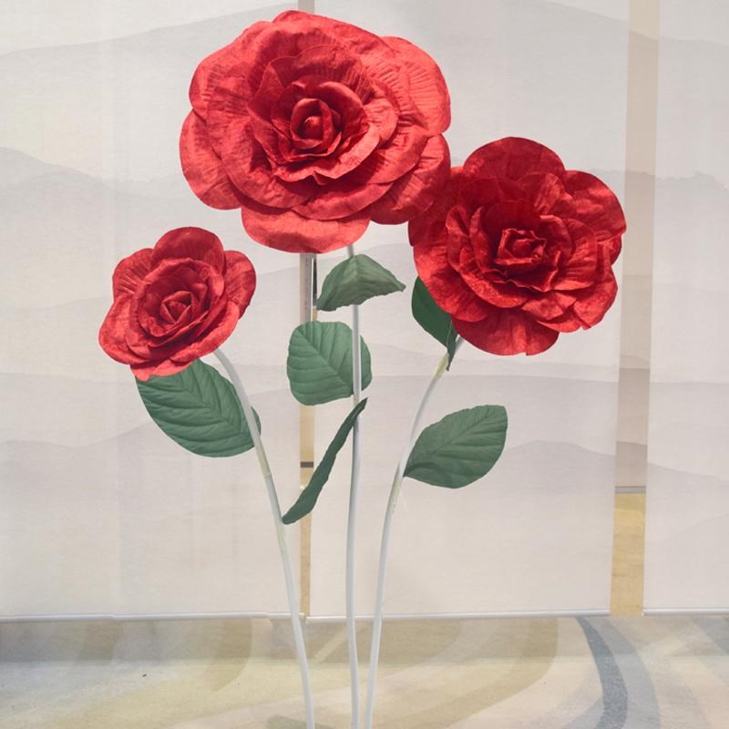 婚庆巨型立体绒布玫瑰花婚礼大玫瑰道具美陈摆件网红橱窗布置装饰