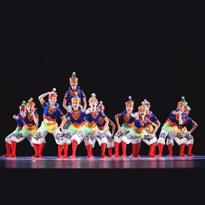 新款蒙古族演出服蒙族筷子舞表演服少数民族驯马舞骑马舞蹈服装女