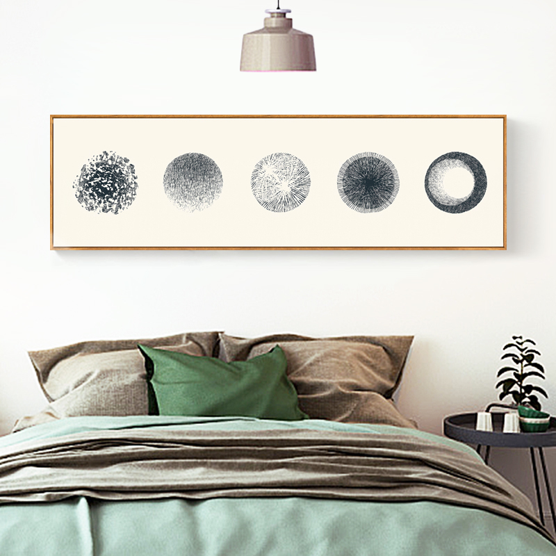 简约新中式禅意画卧室床头画装饰画有框客厅横幅壁画墙画巨幅挂画