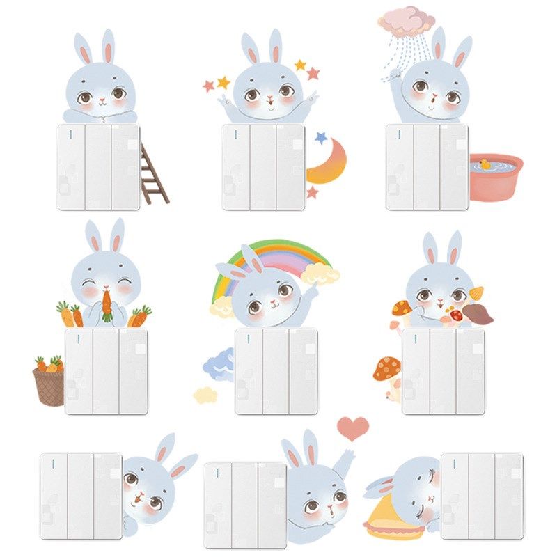 创意小仓鼠自粘小图案开关贴可爱小兔子儿童房间插座装饰遮丑贴纸,家居饰品,开关贴,淘宝优惠券,粉丝福利购,淘宝优惠卷