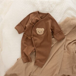 超显白上镜新生婴儿儿衣服秋冬套装满月初生男女宝宝5259码连体衣