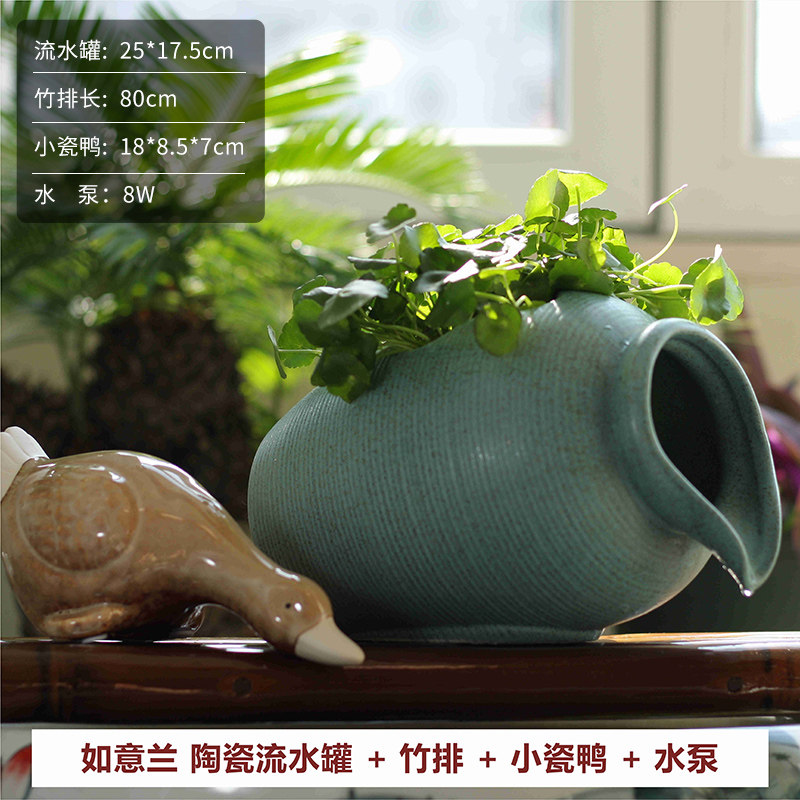生态鱼缸装饰陶瓷流水罐摆件可种花造景增氧过滤水循环庭院田园大,家居饰品,装饰摆件,淘宝优惠券,粉丝福利购,淘宝优惠卷