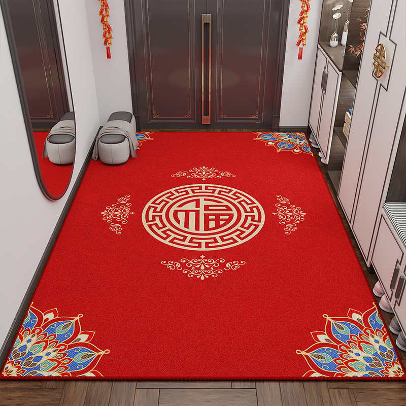 龙年地垫入户门垫2024新年红色喜庆进门地毯家用玄关门口防滑垫子