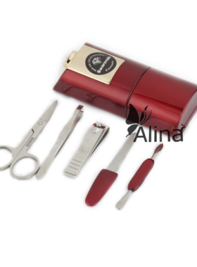 欧美成人黑色白色红色镶水晶高档时尚便携式修甲修容礼品套装包邮