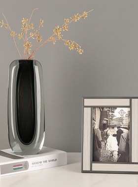 皮革金属相框相架6寸7寸样板房卧室床头柜摆件装饰品画框相册摆台