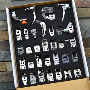 重机真善美家用电动多功能缝纫机配件常用压脚套装32个款盒装组盒