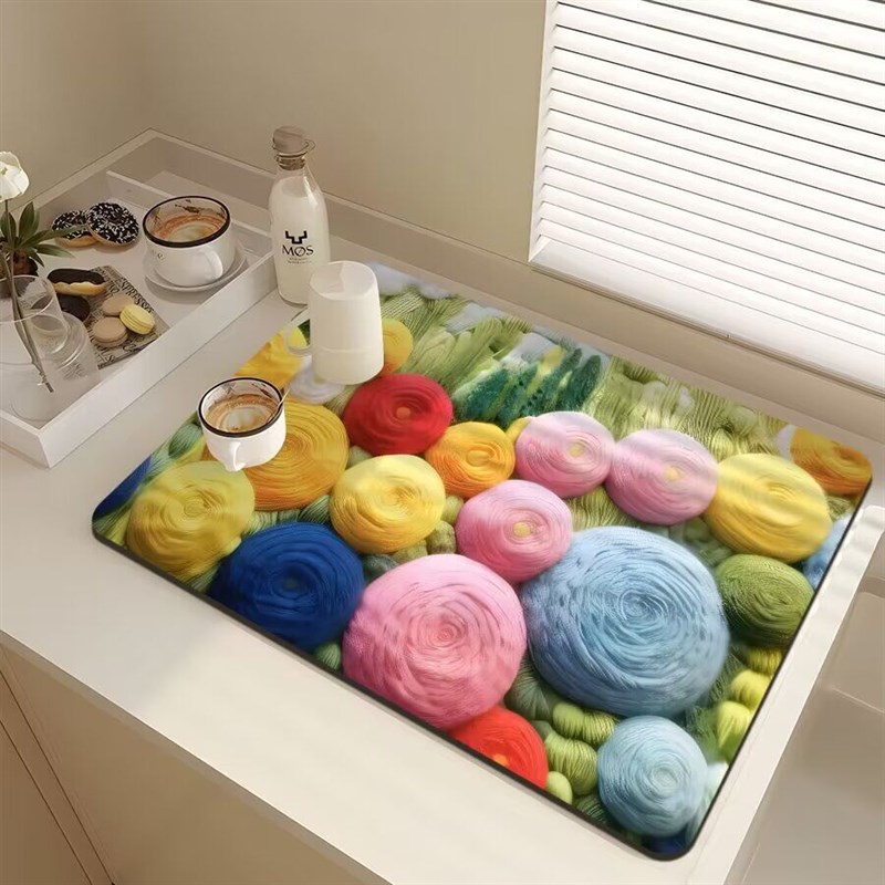 居家厨房台面沥水垫硅藻泥吸水防滑垫洗澡间浴室防滑防滑家用脚垫