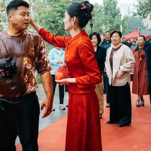 欢喜橙【禅裾】新中式套装结婚敬酒服新娘礼服裙便装婚礼秀禾服女