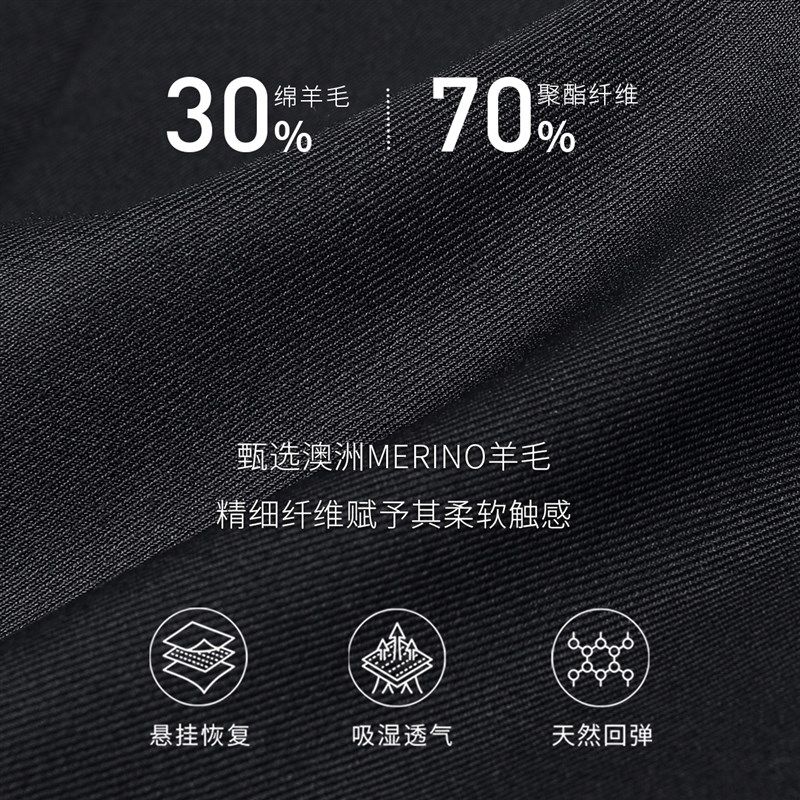 吉约蒙双排扣羊毛西服套装男黑色商务正装西装高级感新郎结婚礼服