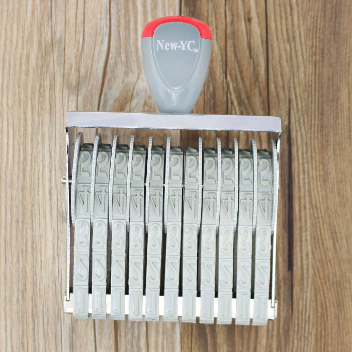 特大转轮印章11位箱包号码印可调生产日期数字滚轮组合字高1.2CM