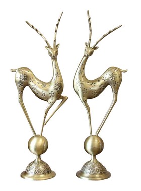 美式乡村装饰摆件 合金古铜色招财鹿创意工艺摆设品 欧式复古礼品