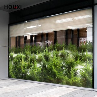 云雾森林办公室玻璃贴纸自然植物楼盘会议室餐厅橱窗装饰双面彩色