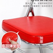 高档折叠椅加特厚坐垫家用靠背凳红色皮革中复古天坛椅电镀灯芯绒