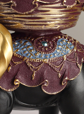 招财大象摆饰一对创意入户玄关电视柜酒柜客厅装饰品手工彩绘福象