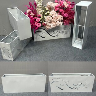 新款婚庆路引花槽花排底座花盒婚礼堂舞台花排花箱插花铁艺架子