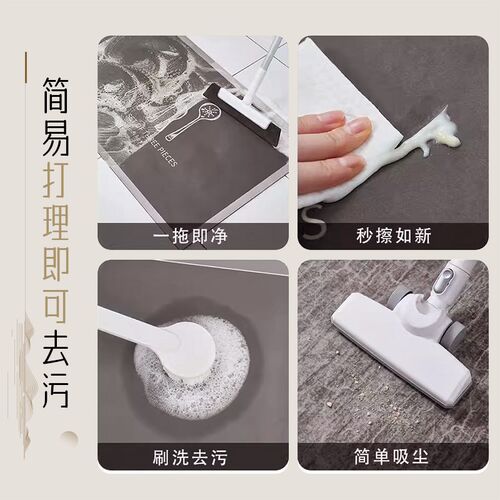 复古厨房地垫专用硅藻泥吸水垫吸油防滑可擦免洗长条l形中古地毯