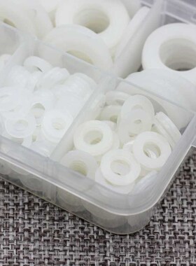 绝缘白色尼龙垫圈 耐高温塑料螺丝垫片M2-M12螺丝小平垫780pcs/盒