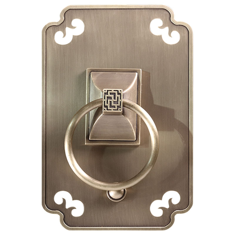 中式仿古纯铜拉手新中式门环把手老式门拉环复古门古铜装饰铜配件