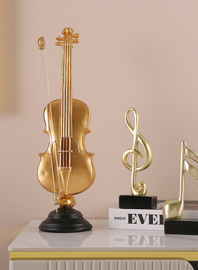 欧式复古小提琴萨克斯艺术摆件玄关酒柜轻奢家居办公室客厅装饰品