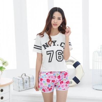 夏季新款流行女式系带抽绳加大码时尚短裤百搭松紧女士沙滩短裤