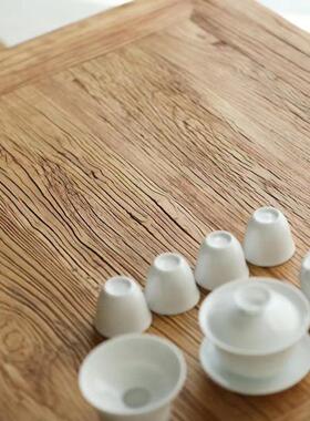 老榆木餐桌组合园阳台休闲椅矮茶桌木方桌茶桌餐厅正方实形茶IZZ