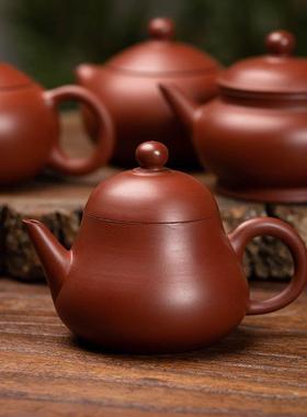 GZ州M潮纯21460手工手拉壶张直景雅朱泥壶西施壶紫砂壶水平6壶嘴梨壶