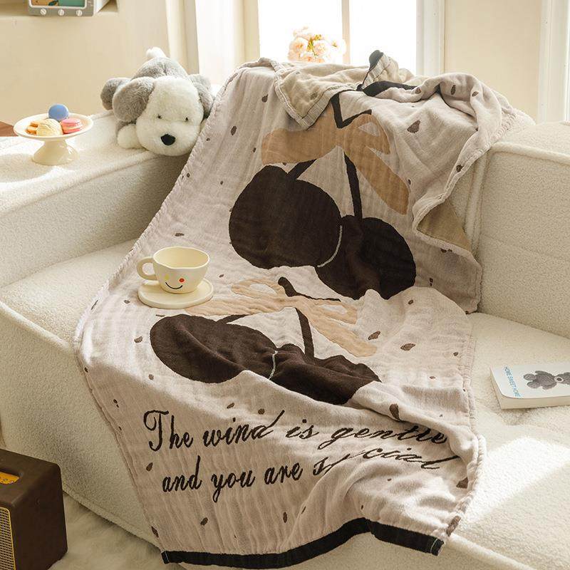 2巾026新巾款全棉大纯棉四层纱布浴沙发加尺寸多功能毛巾毯80*IIF