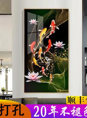 入户玄关装饰画代九简FYY约走廊过道玄墙画壁画幻轻奢挂现画鱼麋