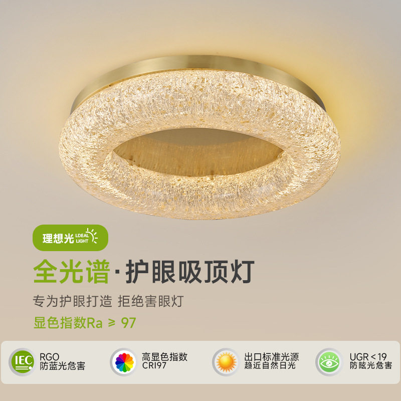 后现代轻奢全铜卧室客厅吸顶灯