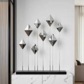 现代轻奢不锈几何摆钢件样板间电视柜入橱装 饰户玄关艺术品窗OWN