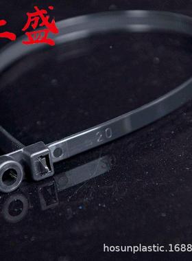 4.8*00螺丝安装式固头扎带孔定黑色M5径电线捆扎RGO固定头尼2龙扎