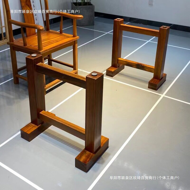 新中式原木奥坎花梨大板桌脚架