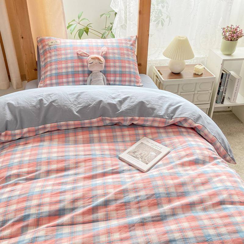 纯棉学生三件套棉宿舍1REF.2米床上全棉水洗套床寝笠单人室四被件