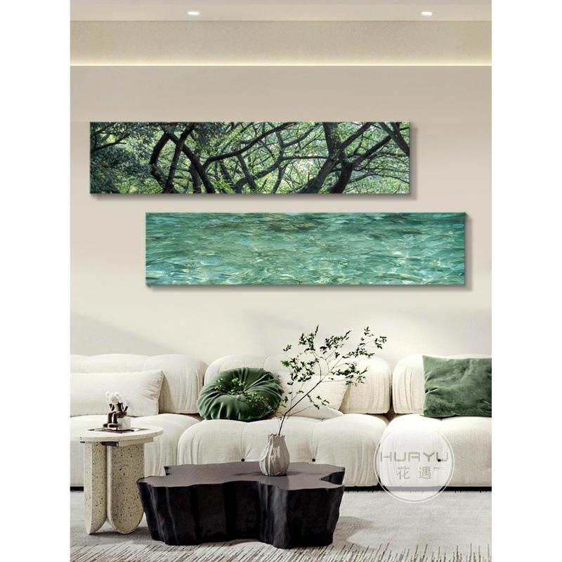 现风景入代门水波纹树影装饰画客厅XOF厅餐长条画过道走廊墙面户