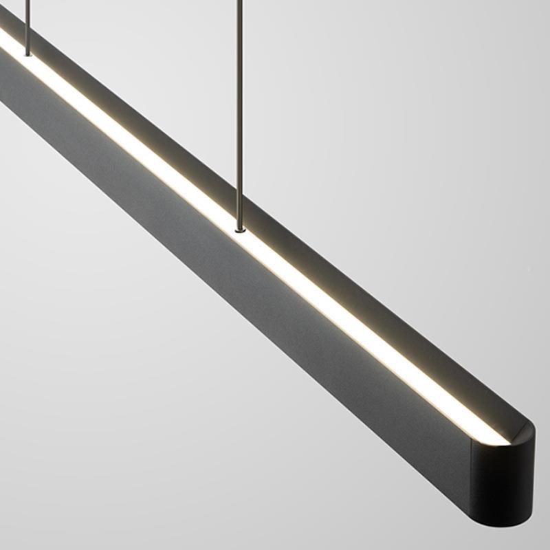 上发光一字餐厅吊下灯极现代简约室办公设计师餐桌吧台简长DQV条