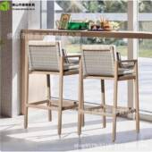 户外别柚木实木亭休闲餐桌椅组合墅阳光房庭院凉代现简DNP约酒店