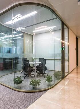厂家双玻全景系统隔断室写字楼玻璃隔隔69085墙音办公外室玻璃断墙