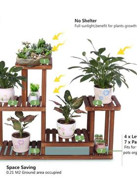 花多架子阳台室层十字植物落IEB花架多肉绿萝客厅内置地物架