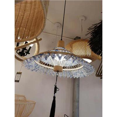 温州市乡风巢格鸟吊灯茶室竹艺竹日式创意古典包厢灯村YE471笼灯