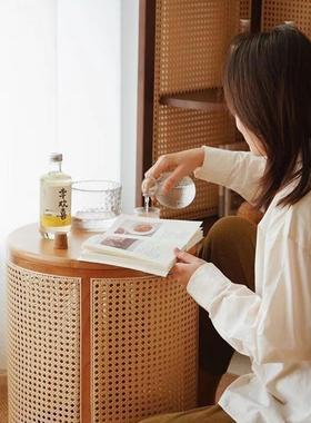 藤编实木日式客厅床收纳头柜家用发约桌子简纸篓圆VIS沙形茶几茶