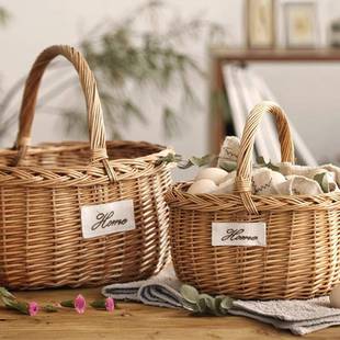 藤编柳编婚民CFE宿装饰柳篮花篮摘篮竹编收纳礼篮野餐篮采编手工