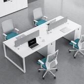 职员办公桌椅组人合KY G635六多白色员工桌约现代设计师办公室简