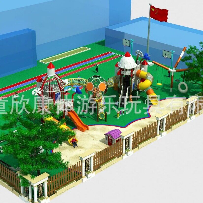 幼儿园组合滑梯 户外非标无动力游乐设备 儿童滑梯攀爬网