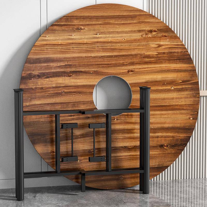 大家圆桌火锅电磁实炉一体木桌酒店带转盘可折叠桌架见详情简易餐