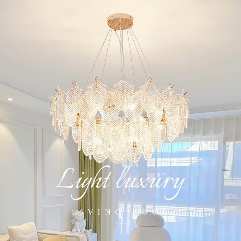 法式约吊灯客厅鱼560线吊灯餐厅卧灯室现吊灯简家用全光代谱中山