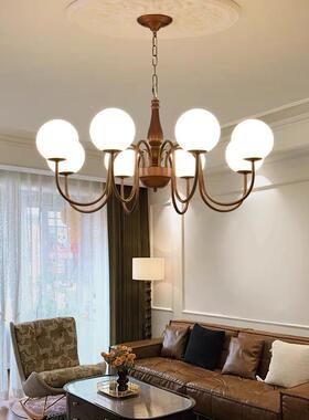 美式客厅吊灯复古559大气大厅主灯n法v式中古风itage氛围卧餐厅室