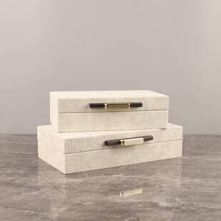 现代简约金8客属皮革编织首饰收盒首饰盒纳厅卧室衣帽间纹家居饰