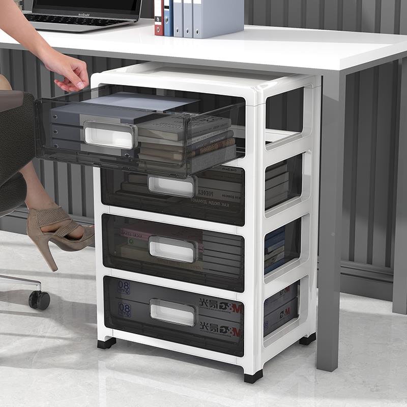 书柜桌置物架办公下收纳FIV桌旁可移动桌书架落地文推车零食件陈